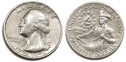 Bicentennial Quarter with Doubled Die Obverse